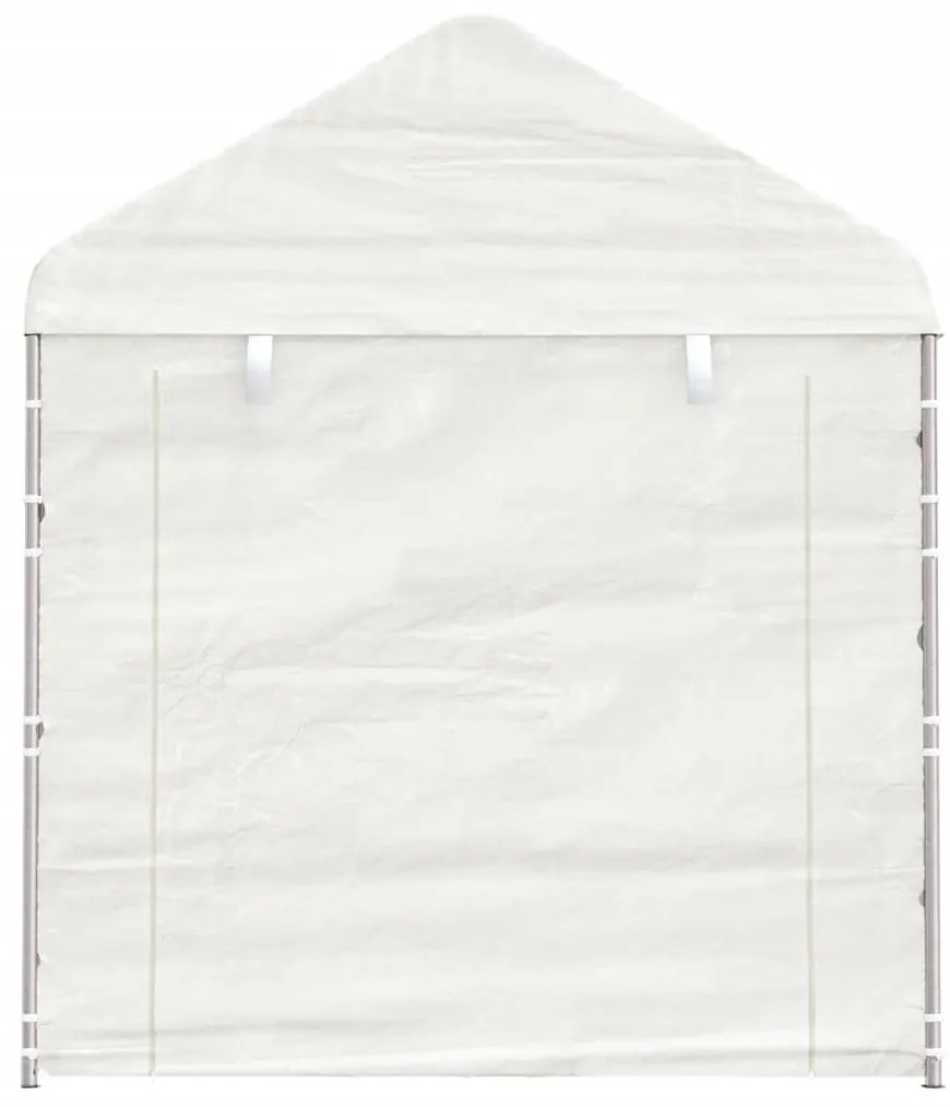 Gazebo com telhado 6,69x2,28x2,69 m polietileno branco