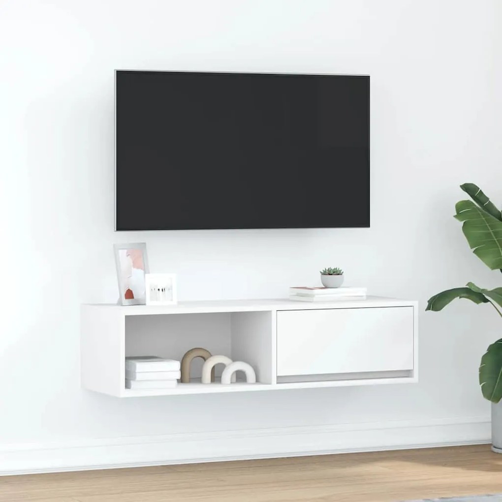 Móvel de TV 100x31x25,5 cm derivados de madeira branco