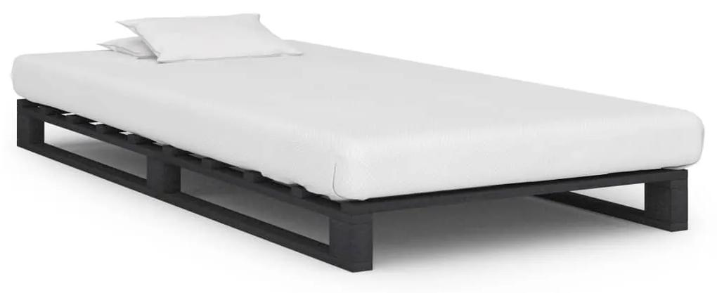 285248 vidaXL Estrutura de cama em paletes pinho maciço 90x200 cm cinzento