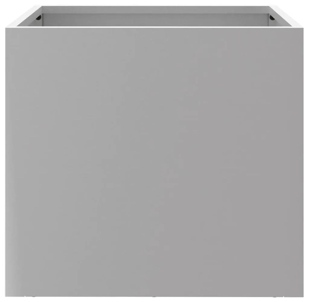 Vaso/floreira 32x30x29 cm aço galvanizado prateado