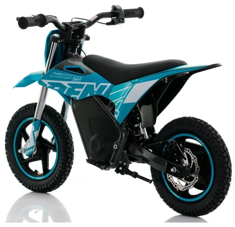 Mini moto eléctrica velocidade até 13 Km/h C/Limitador  RFN Warrior SX-E150 150W 12” Azul Celeste