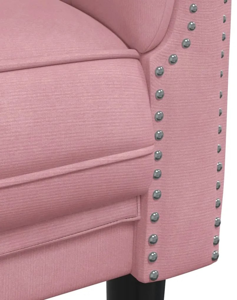 2 pcs conjunto de sofás veludo rosa
