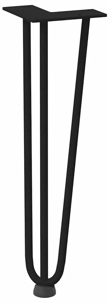 Pernas de grampo para mesa de centro 4 peças pretas 42 cm aço maciço