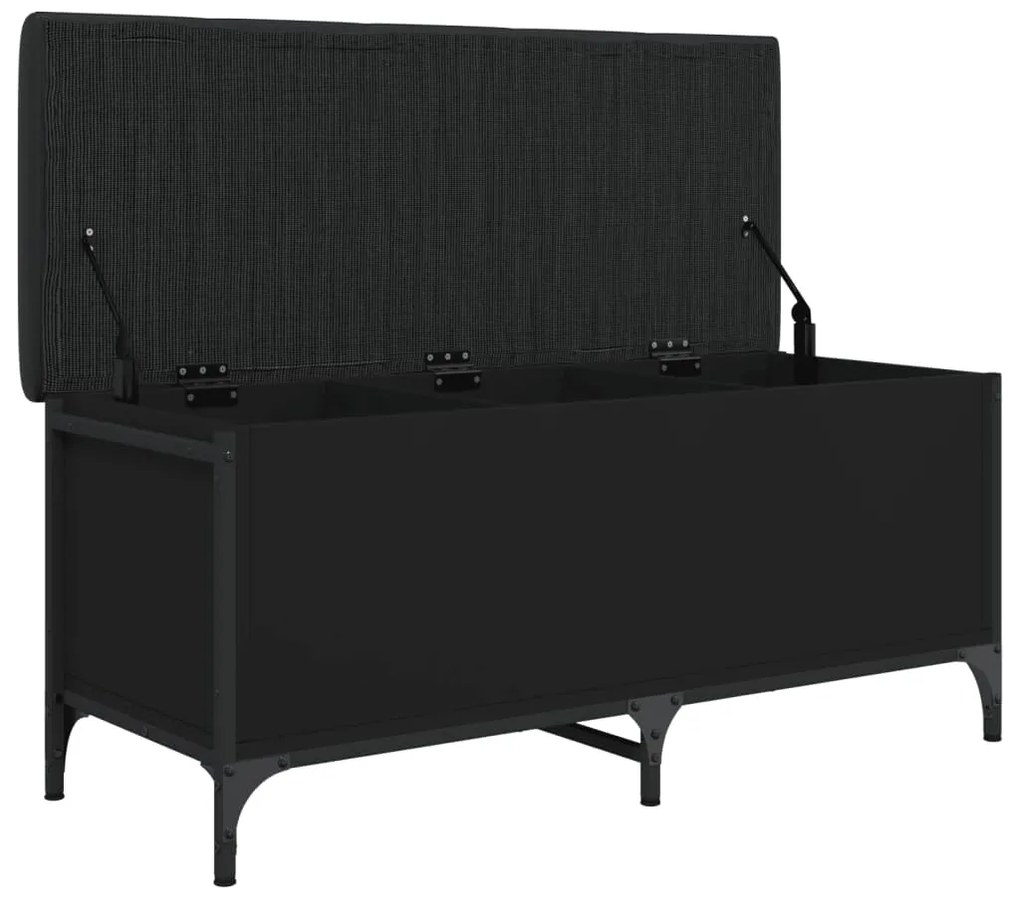 Banco de arrumação 102x42x45 cm derivados de madeira preto
