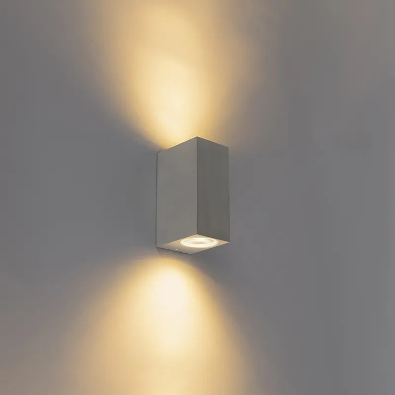 Conjunto de 2 Apliques de Parede Modernos Alumínio 2 Luzes IP44 - Baleno Design