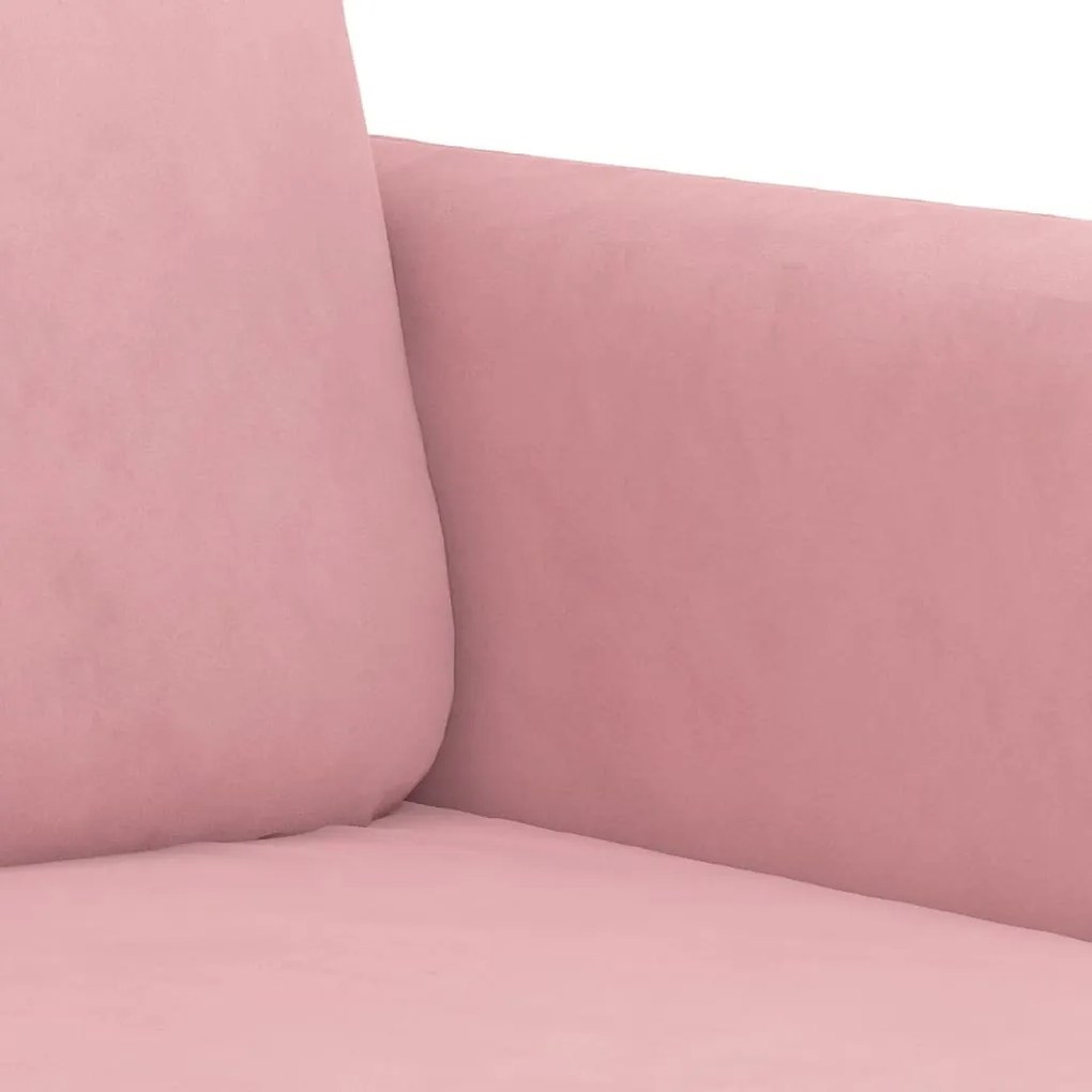 Sofá de 2 lugares veludo 120 cm rosa