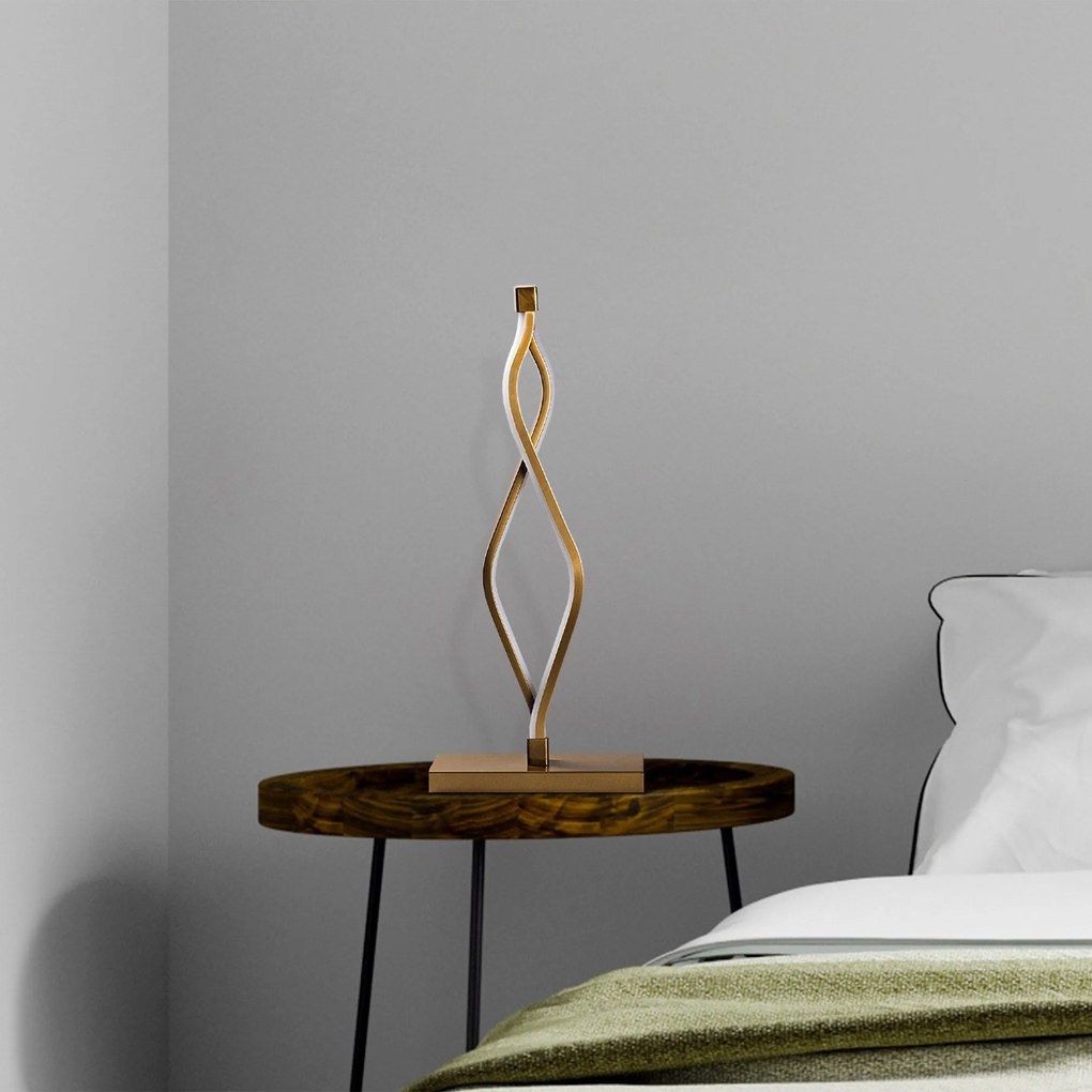 Candeeiro de Mesa Zozo – Dourado – 20x48x12 cm