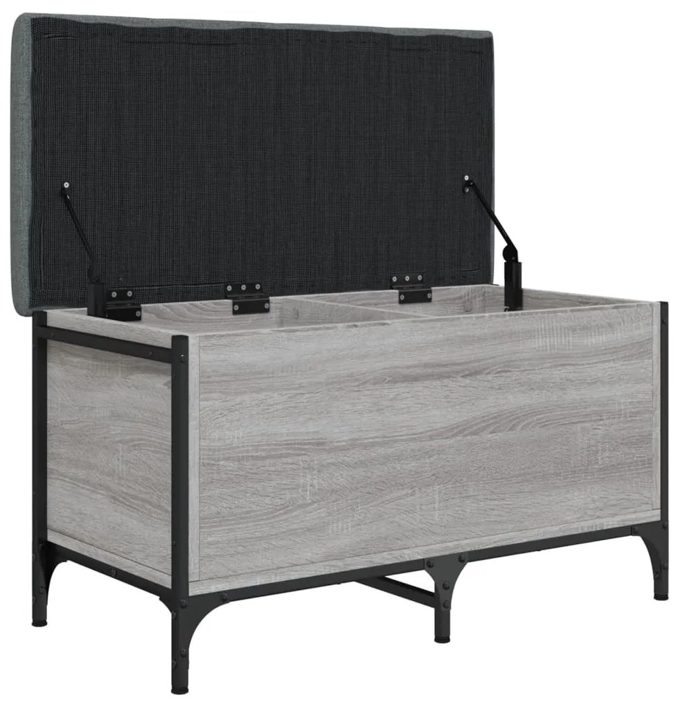 Banco de arrumação 82x42x45cm derivados madeira cinzento sonoma