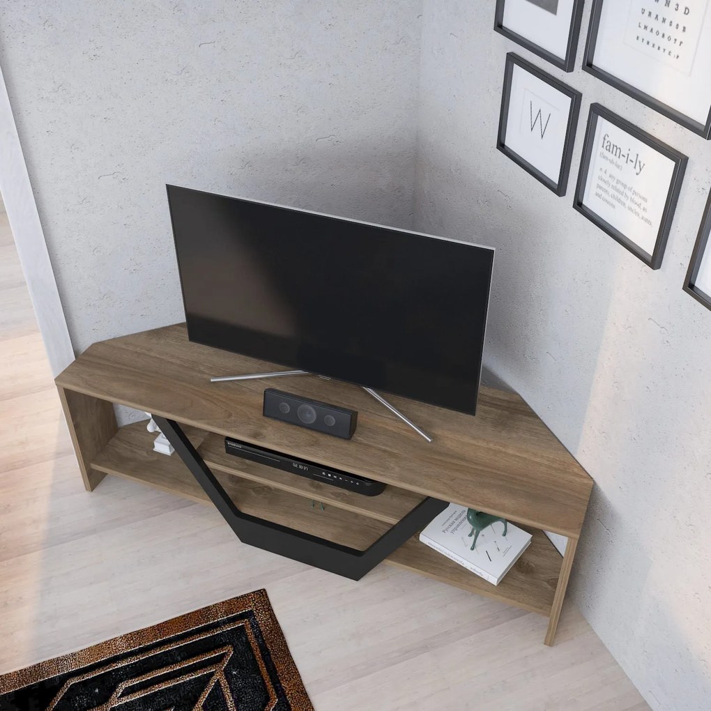 Móvel TV Sares – Nogueira/Preto – 120x35x36,8 cm