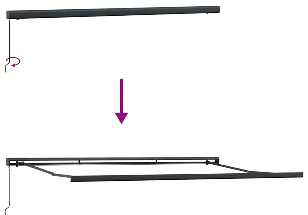 Toldo retrátil 4,5x3 m tecido e alumínio antracite e branco