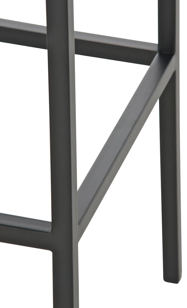 Banco de bar Montreal em couro sintético e com estrutura preta 37 x 78 x 37 cm Branco