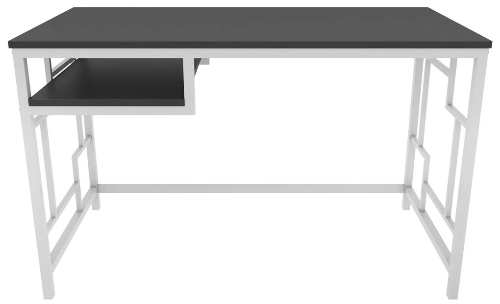 Secretária Kennesaw – Branco e Antracite – 120 cm x 60 cm x 74,8 cm