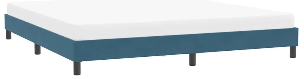 Estrutura de cama sem colchão 200x210 cm veludo azul-escuro