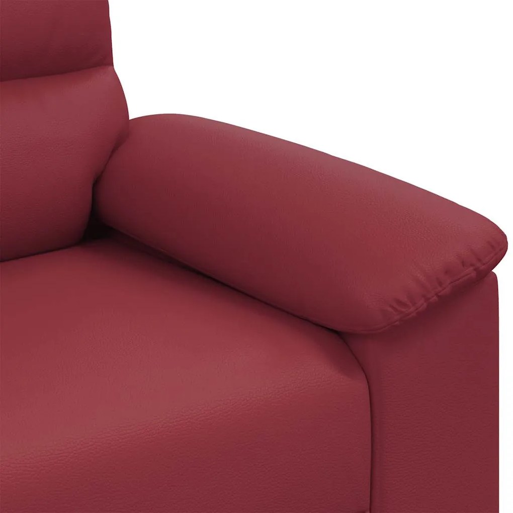Poltrona 60 cm couro artificial vermelho tinto