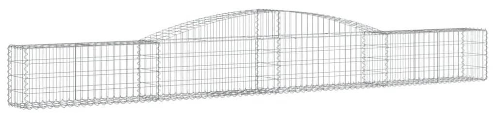 Cestos gabião arqueados 3 pcs 400x30x40/60 cm ferro galvanizado