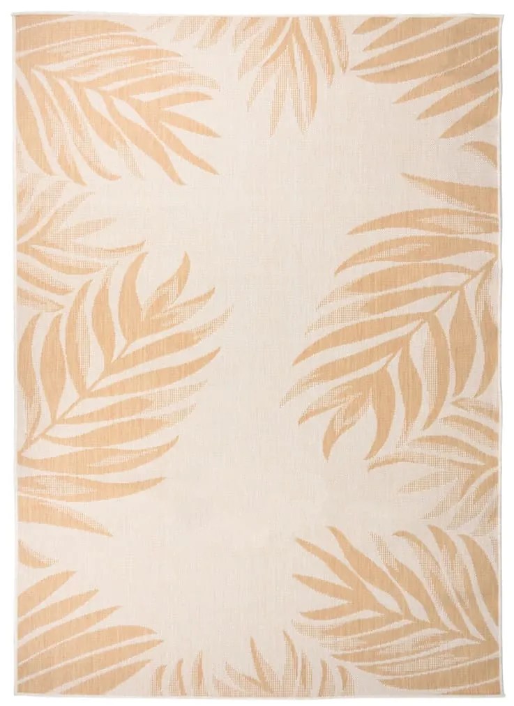 Tapete de tecido plano para exterior 120x170 cm padrão folhas