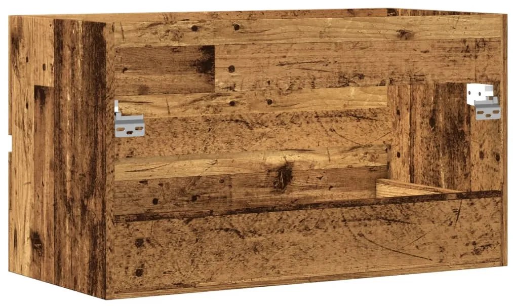 Armário lavatório suspenso de Casa de Banho 80x38,5x45 cm deriv. madei
