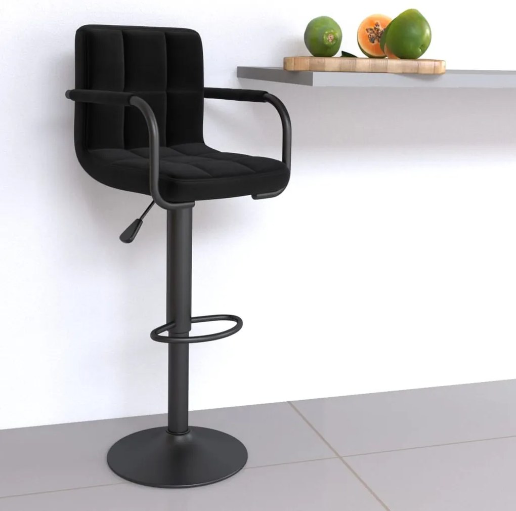 vidaXL Banco de bar tecido preto