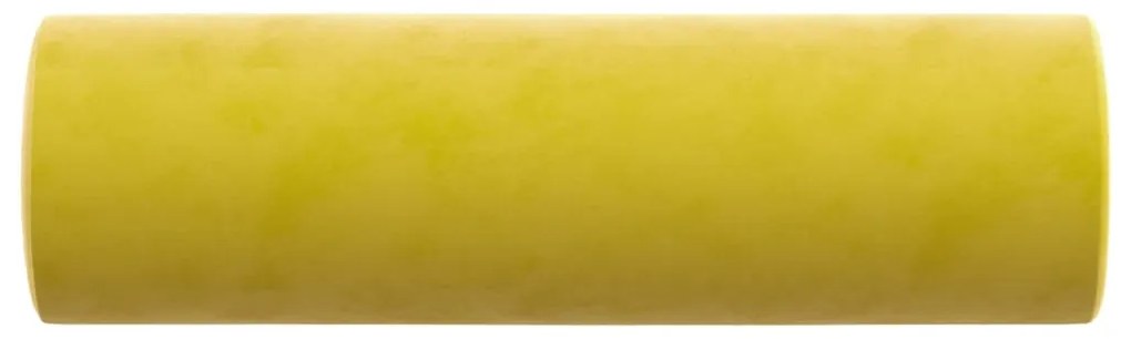 Almofadas decorativas 2 pcs Ø15x50 cm veludo amarelo