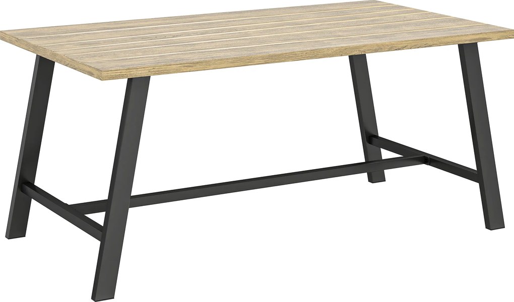Outsunny Mesa de Centro para Exterior Mesa Auxiliar Retangular em Metal com Tampo em Aparência de Madeira 100x55 cm Castanho | Aosom Portugal