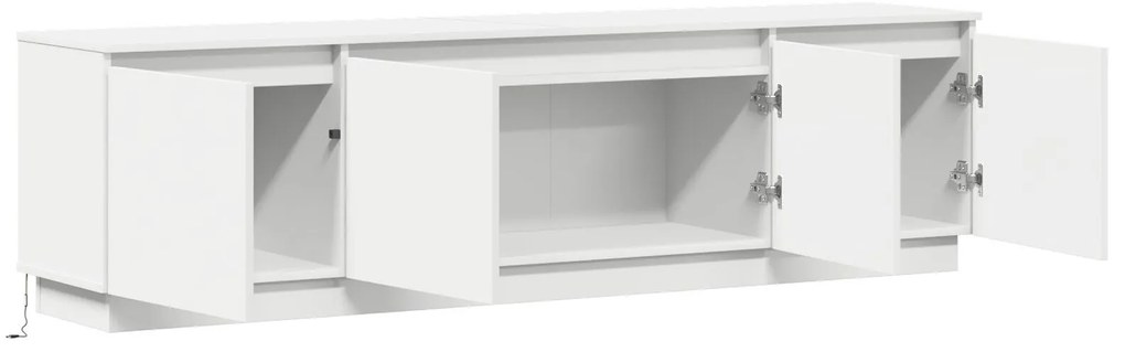 Estante de TV vidaXL com LED Branco 180x38x49 cm em Madeira Revestida