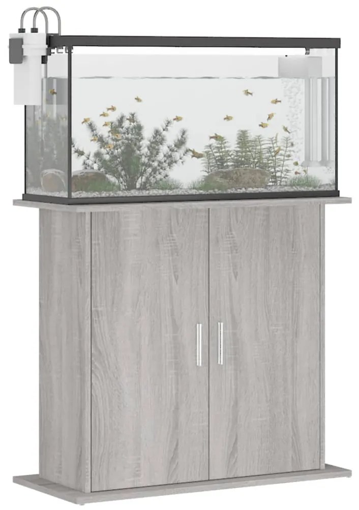 Suporte de aquário 81x36x73cm derivados de madeira cinza sonoma