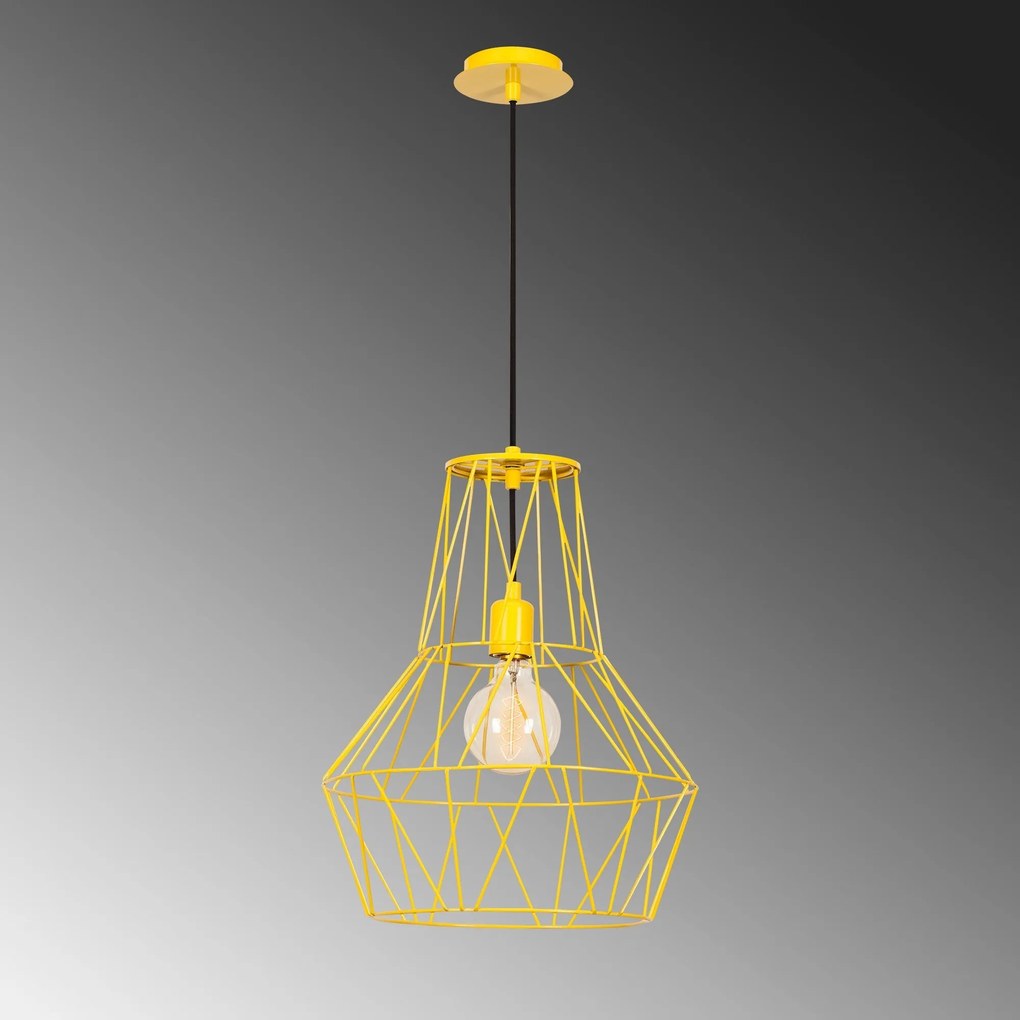 Candeeiro de Teto Fellini – Amarelo – 37 cm x 137 cm