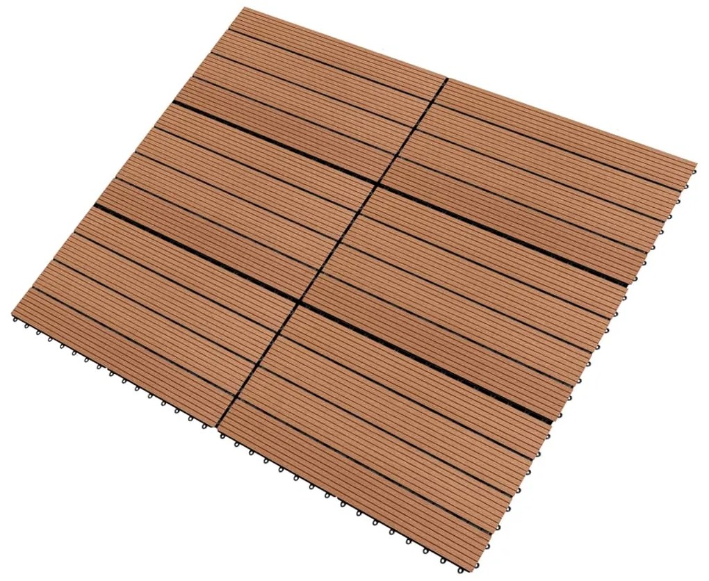 Ladrilhos 60x30 cm 6 pcs 1m² WPC castanho