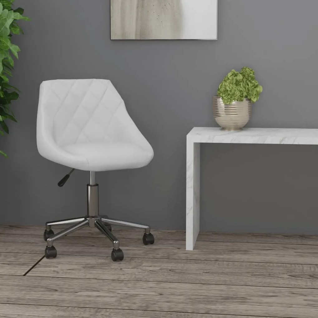 vidaXL Cadeira de escritório giratória couro artificial branco
