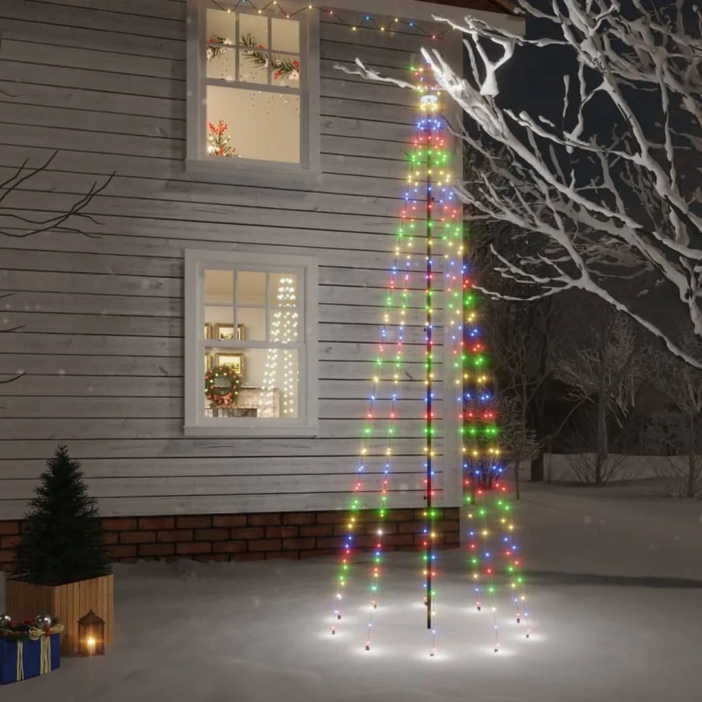 Árvore de Natal com espigão 310 luzes LED 300 cm colorido
