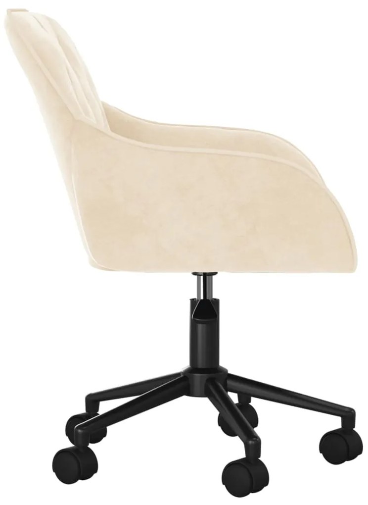 Cadeiras de jantar giratórias 2 pcs veludo cor creme