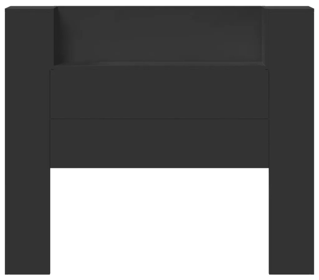 Armário de cabeceira com luzes LED 120x16,5x103,5 cm preto