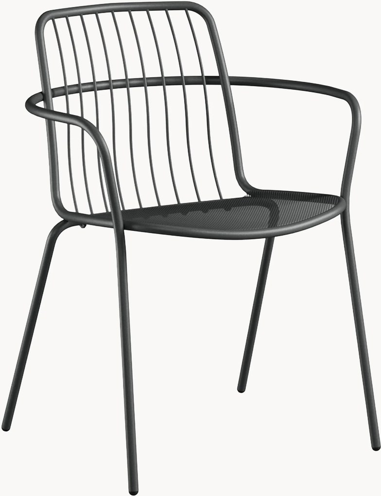 Cadeiras de jardim empilháveis com braços Alisea, conjunto de 2