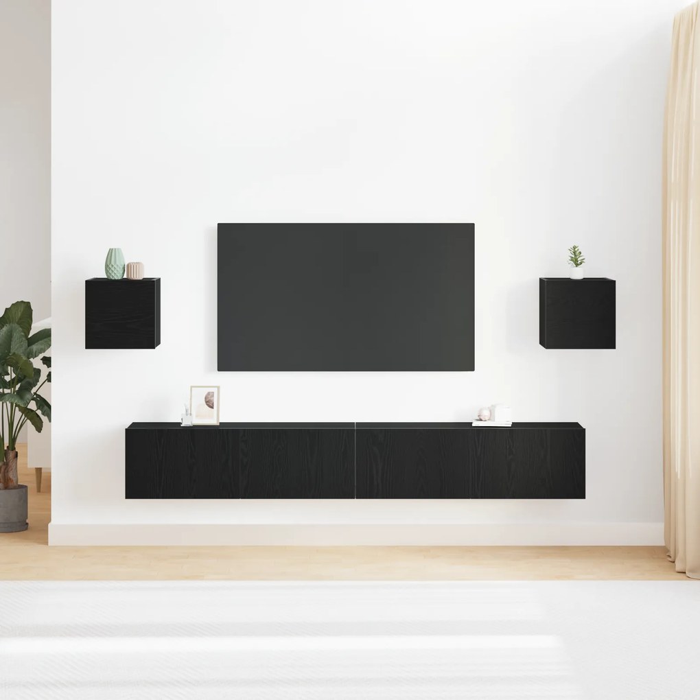 Conjunto de Armários para TV vidaXL de 6 peças Montado na Parede de Ma