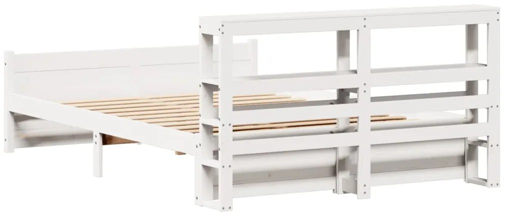 Estrutura de cama c/ cabeceira sem colchão 160x200 cm branco