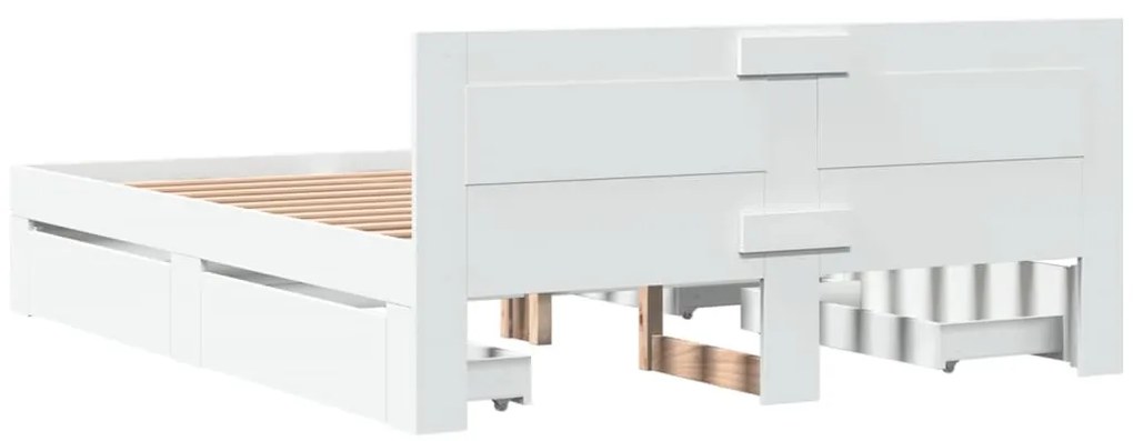 Estrutura de cama c/ cabeceira sem colchão 160x200 cm branco