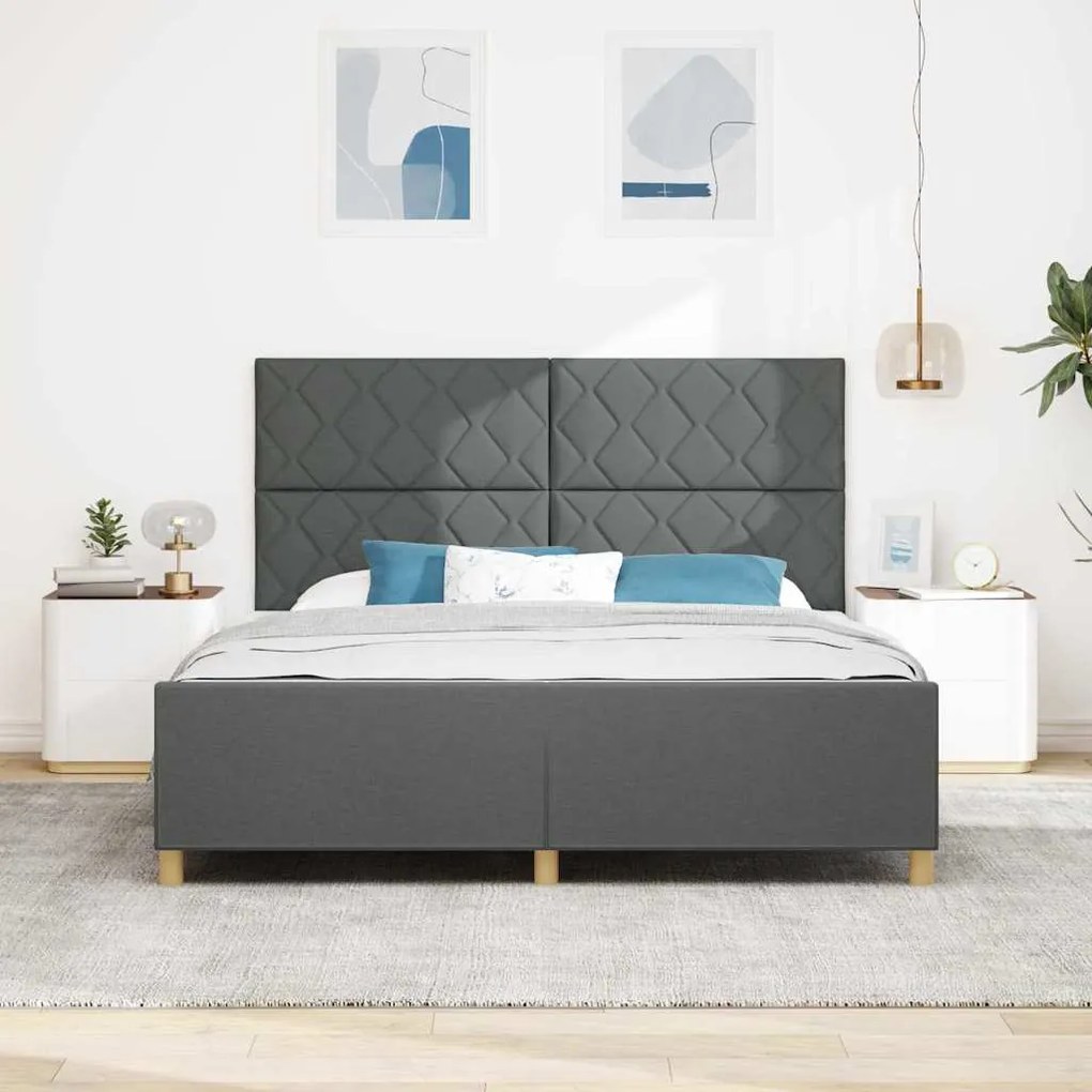 Estrutura de Cama vidaXL Cinza Escuro 180x200 cm de Tecido