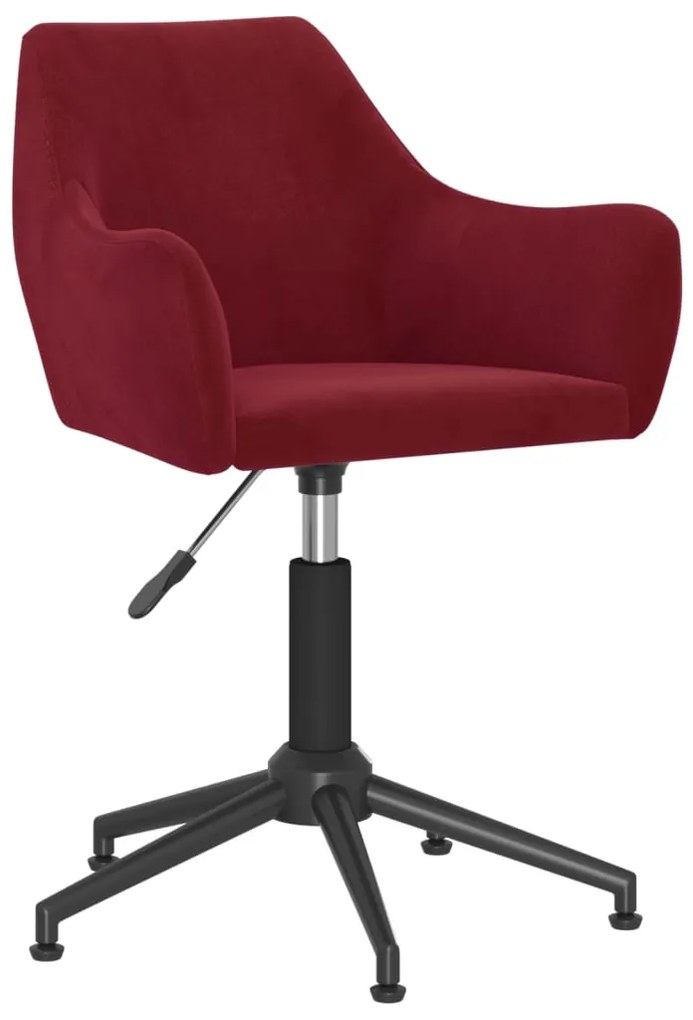 vidaXL Cadeira de escritório giratória veludo vermelho tinto