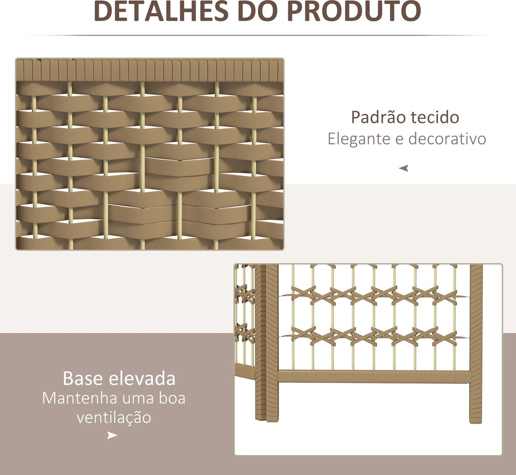 Biombo Separador de Ambientes com 3 Painéis Dobrável em Corda de Papel 120x170 cm Decoração para Quarto Madeira