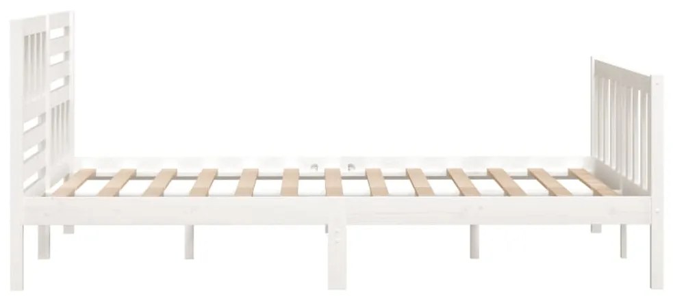 Estrutura cama pequena casal 120x190 cm pinho maciço branco