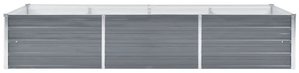 Canteiro elevado de jardim aço galvanizado 240x80x45cm cinzento