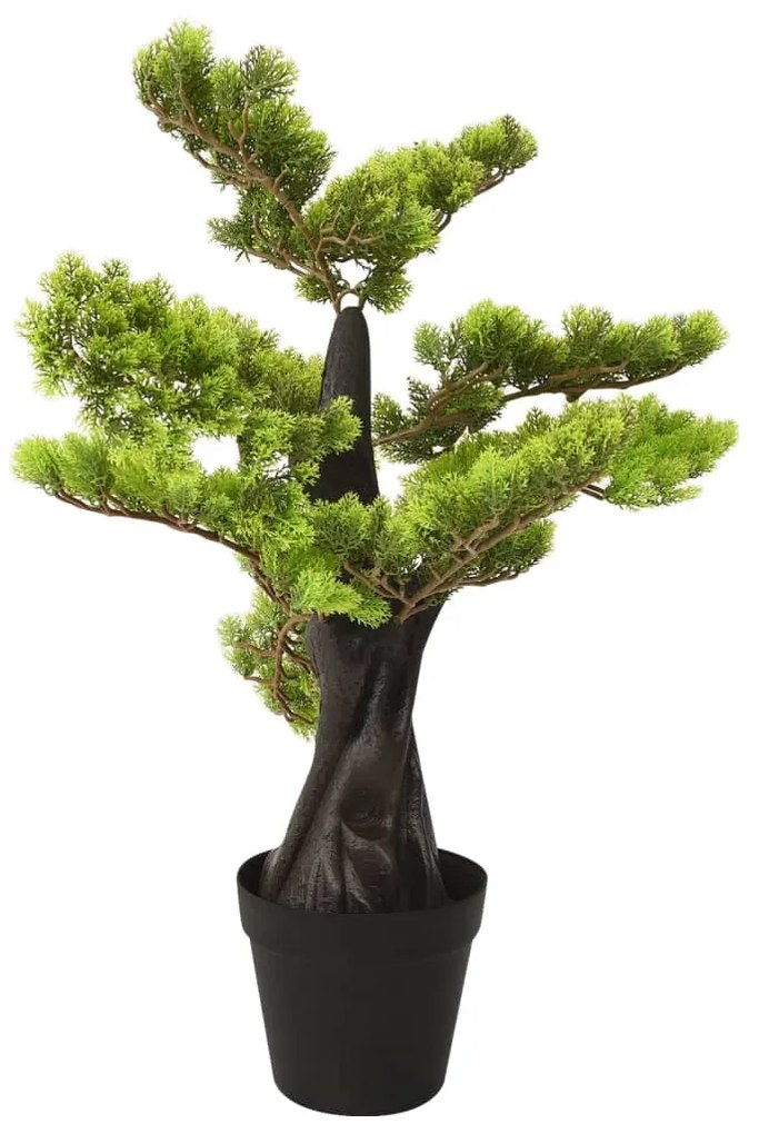336320 vidaXL Bonsai cipreste artificial com vaso 60 cm verde