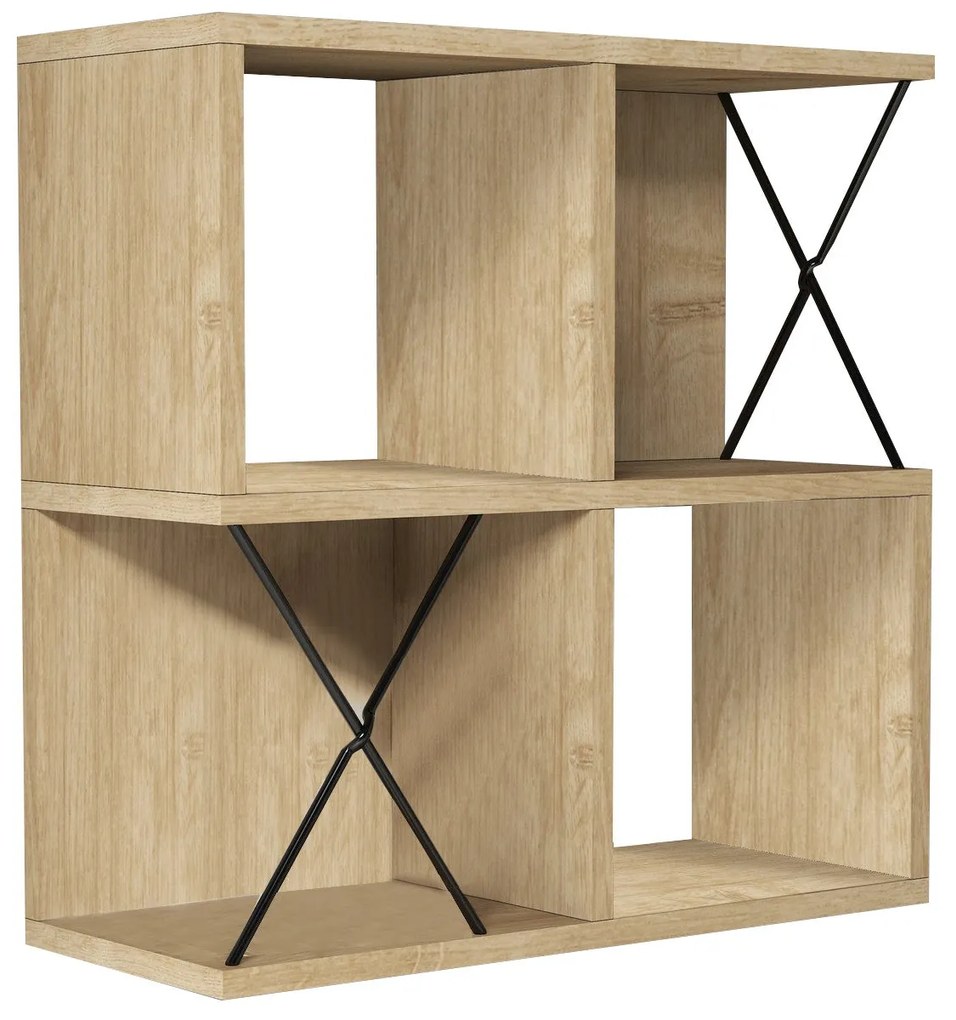 Prateleira de Parede Extra – Carvalho/Preto – 60x60x24 cm