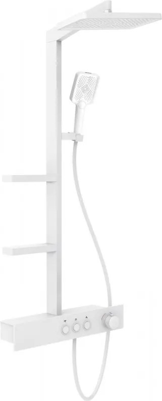 Mexen Saxx conjunto de duche externo com chuveiro de teto e torneira, branco - 78102-20