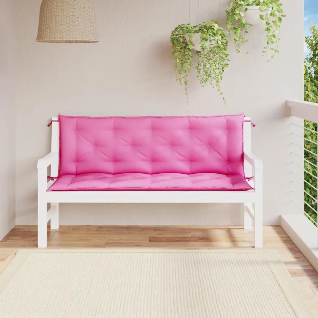 Almofadões p/ banco de jardim 2 pcs 150x50x7 cm tecido rosa