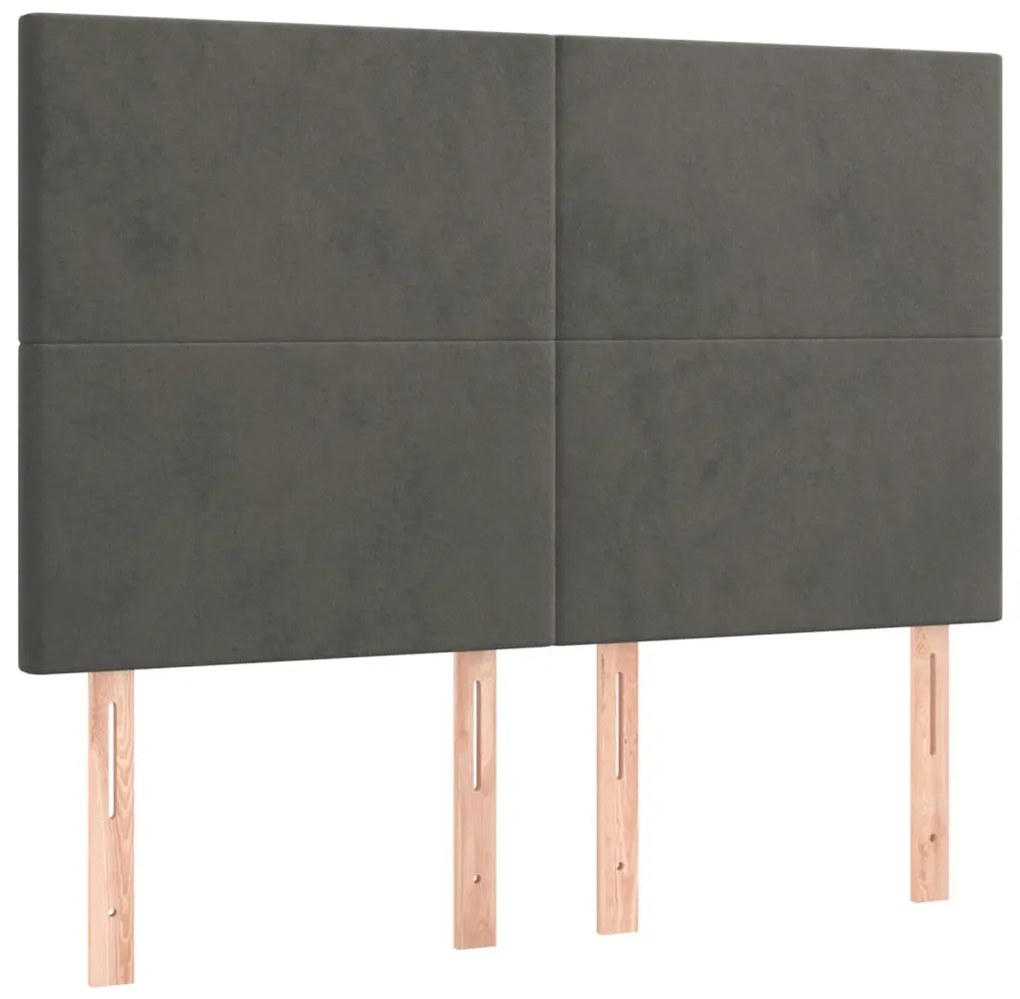 Estrutura de cama sem colchão 140x190 cm veludo cinzento-escuro
