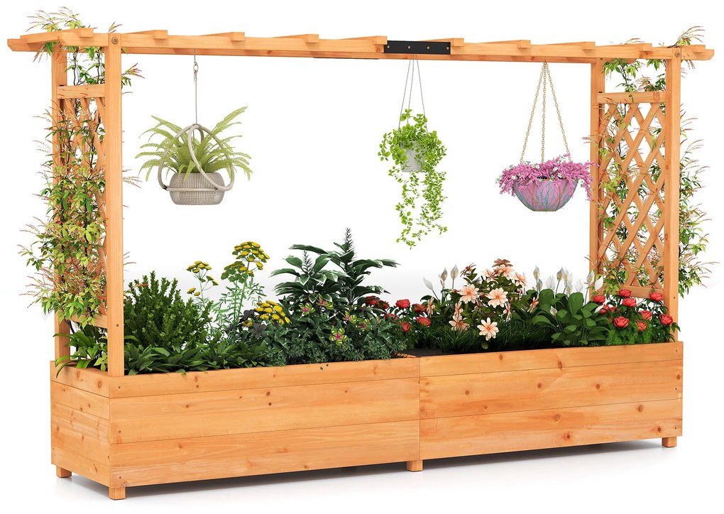 Canteiro de jardim elevado HIPS em madeira polimérica e caixa para plantio elevada - Preto