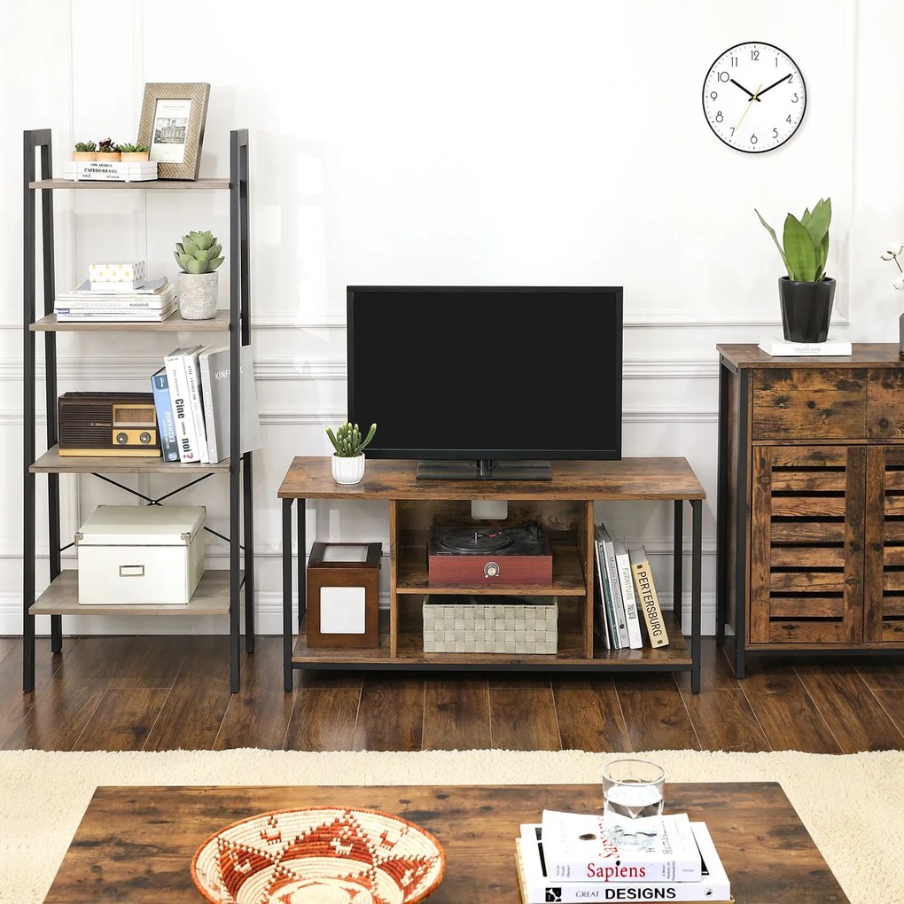 Aparador lateral com gaveta e com portas de persiana 70 x 30 x 80 cm Castanho Vintage