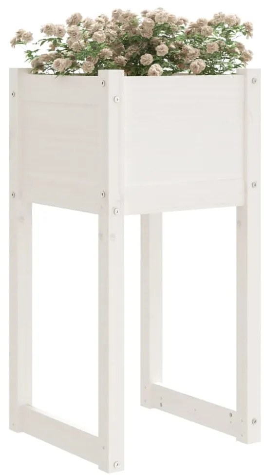 Vasos/floreiras 2 pcs 40x40x81 cm pinho maciço branco