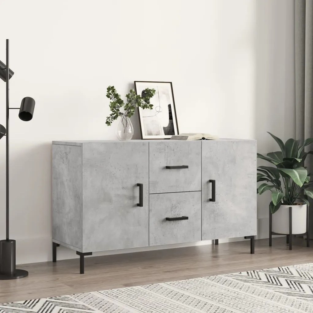 vidaXL Aparador 100x36x60 cm derivados de madeira cinzento cimento